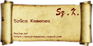 Szűcs Kemenes névjegykártya